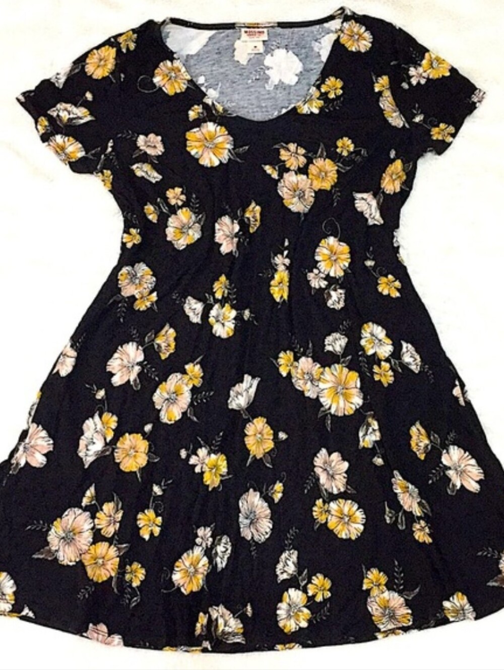 Flowy floral black dress